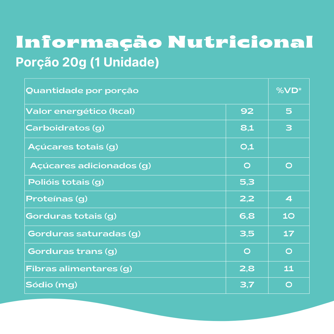 LANÇAMENTO: Barra de Chocolate Crocante Vegana Zero Adição de Açúcares (10 unid.)