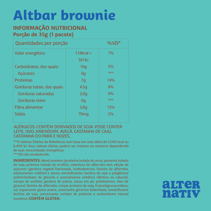 informação nutricional da altbar brownie 